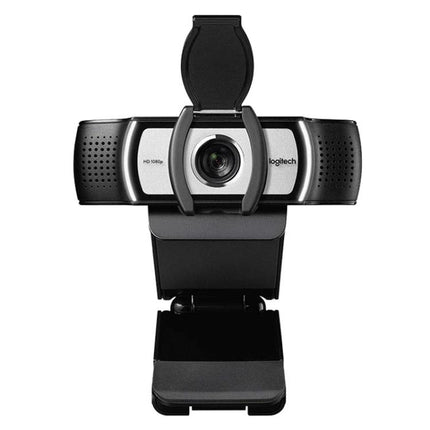 Logitech C930C HD Webcam with Protective Cover for Video Calls showing built-in privacy cover and 1080p HD lens