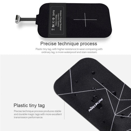 Compact NILLKIN Receiver for Daily Phone Charging slim Type-C wireless charging receiver on pad for commute and desk use