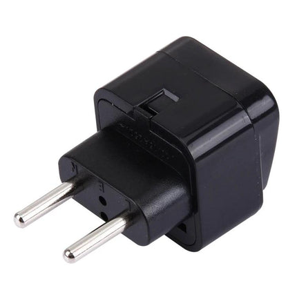 Portable Travel Adapter for US and UK Plugs to EU Socket - compact black plug adapter for charging laptops phones and hair dryers while traveling