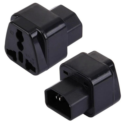 Alt Tag: WD-320 Universal Travel Plug Adapter for International Outlets black compact dual-view travel plug adapter