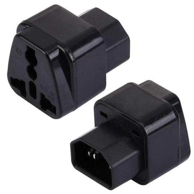Alt Tag: WD-320 Universal Travel Plug Adapter for International Outlets black compact dual-view travel plug adapter