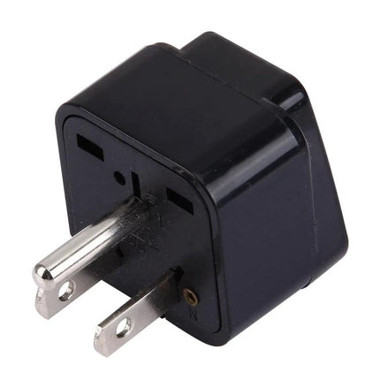 Universal Travel Plug Adapter for US Outlets and International Use - compact black travel adapter for UK, EU, AU and US plugs