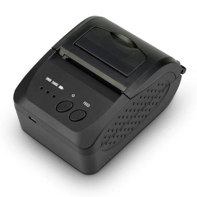 Portable Thermal Bluetooth Receipt Printer for On-the-Go Use - compact black mobile receipt printer with Bluetooth 5.0 for delivery and market vendors