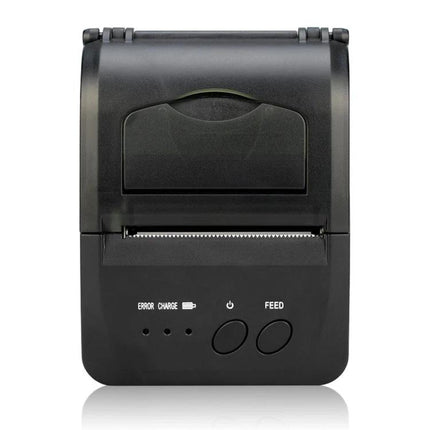 Portable Thermal Bluetooth Receipt Printer for On-the-Go Use - compact black mobile thermal receipt printer with Bluetooth 5.0 and feed button