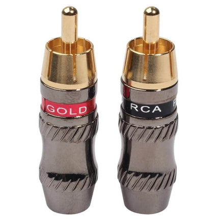 REXLIS 2-Piece Gold Plated RCA Male Plug for DIY Audio Cables - gold-plated zinc alloy shell pair for custom audio and video cable repairs