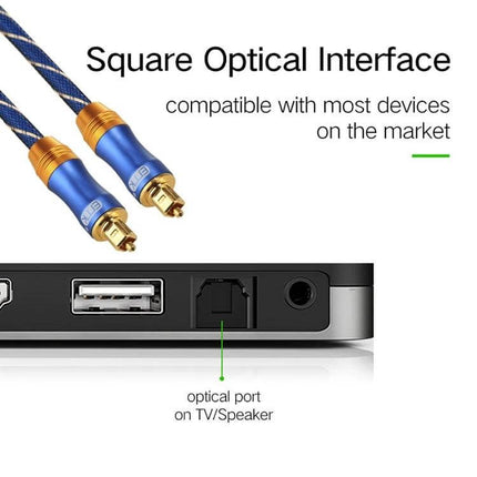 EMK Toslink Male to Male Optical Audio Cable, 2 Meters connecting TV optical port to soundbar for high-quality interference-free digital audio