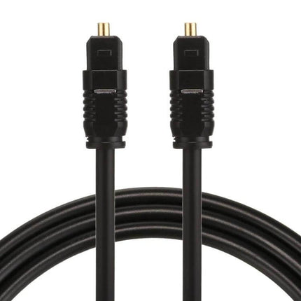 EMK 1-Meter Toslink Male to Male Digital Optical Audio Cable black cable with gold-plated Toslink connectors coiled for home audio