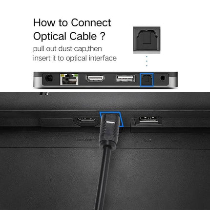 EMK Toslink Optical Audio Cable for Digital Connections, 1.5m connecting TV optical port to media player for clear interference-free audio