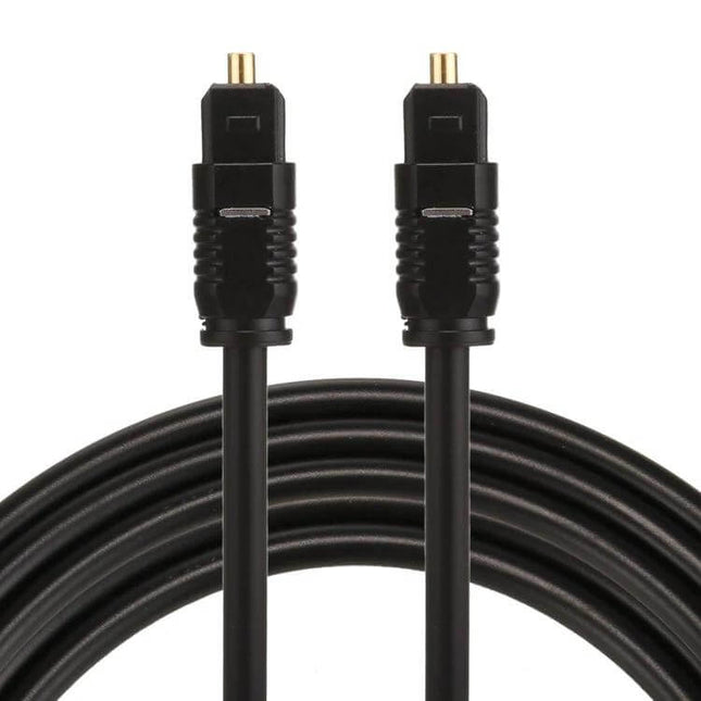EMK 2m Toslink Male to Male Digital Optical Audio Cable - black 2m optical audio lead with gold-plated connectors for TV, soundbar, AV receiver