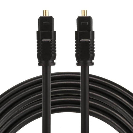 EMK 3-Meter Toslink Optical Cable for Digital Audio Connections - black Toslink male to male cable coiled with gold-plated connectors