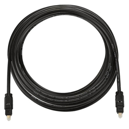 EMK 3-Meter Toslink Optical Cable for Digital Audio Connections - black Toslink male-to-male cable coiled for TV, DVD, soundbar audio