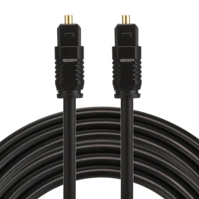 EMK 5-Meter Toslink Digital Optical Audio Cable for Connections - black Toslink male-to-male cable with gold-plated connectors