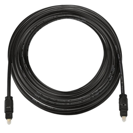 EMK 5-Meter Toslink Digital Optical Audio Cable for Connections coiled black Toslink cable with male-to-male connectors for home audio setups