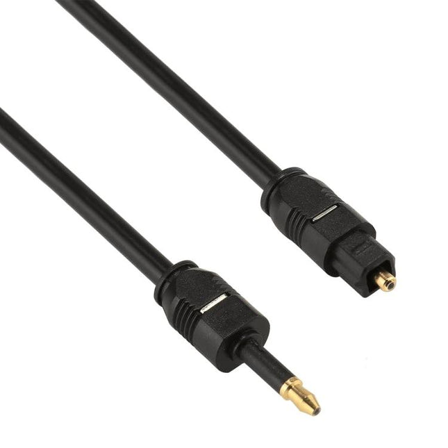 1 Meter Toslink Male to 3.5mm Mini Digital Optical Audio Cable black 1m cable with Toslink male and 3.5mm mini optical connectors for home audio