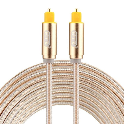 EMK 3-Meter Toslink Optical Audio Cable for Digital Connections gold braided cable with metal connectors for home theater and game console