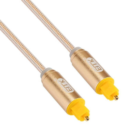 EMK 3-Meter Toslink Optical Audio Cable for Digital Connections gold braided cable with yellow TOSLINK connectors
