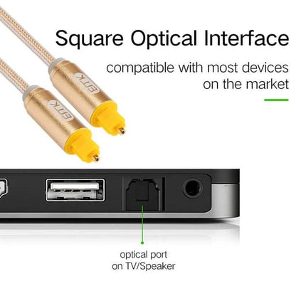 EMK 3-Meter Toslink Optical Audio Cable for Digital Connections connecting TV optical port to receiver for interference-free home theater audio
