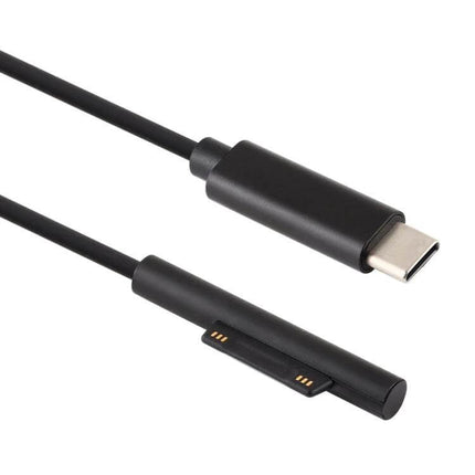 Magnetic USB-C to 6 Pin Charging Cable for Microsoft Surface Pro 7/6/5 – black magnetic USB-C to 6-pin connector cable for travel and daily charging