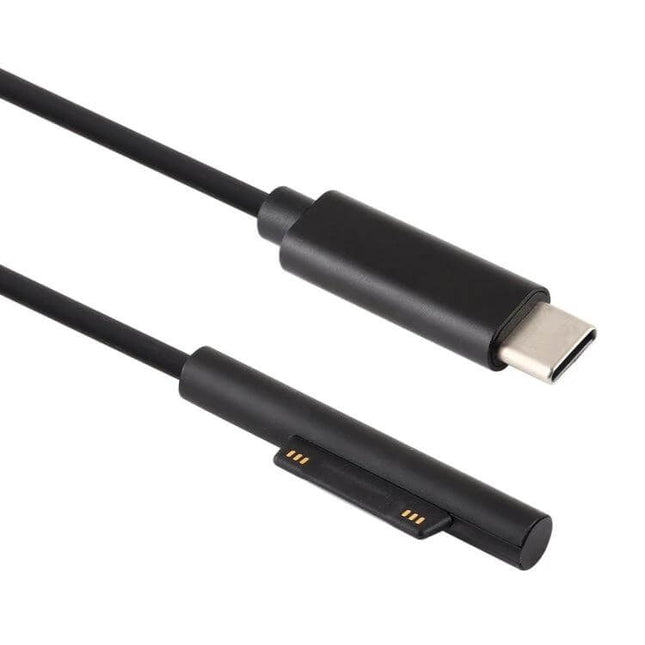 Magnetic USB-C to 6 Pin Charging Cable for Microsoft Surface Pro 7/6/5 – black magnetic USB-C to 6-pin connector cable for travel and daily charging
