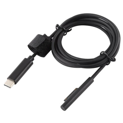 Magnetic USB-C to 6 Pin Charging Cable for Microsoft Surface Pro 7/6/5 - black cable with magnetic 6-pin connector and USB-C plug