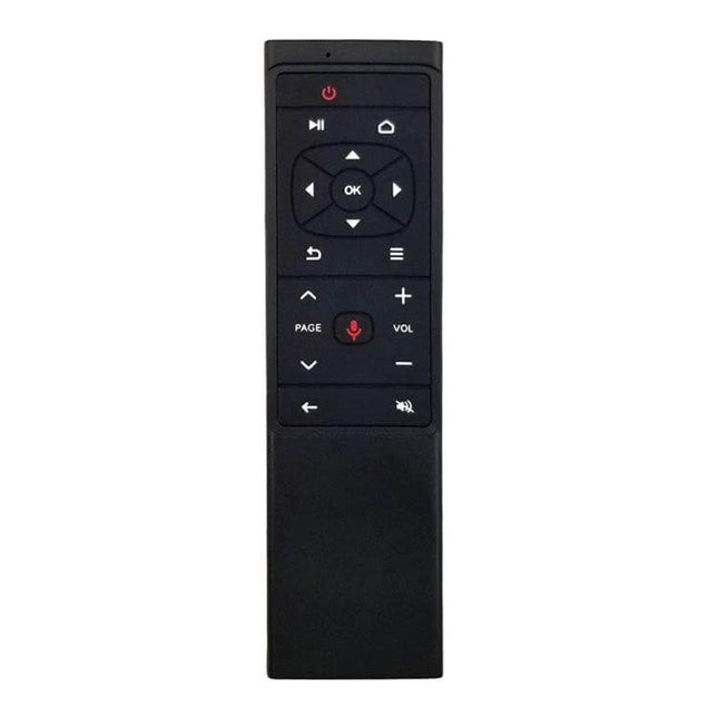 Wireless Air Mouse Remote for TVs, PCs, Laptops, and Projectors - slim black remote with directional pad, media and volume controls, USB receiver compatible