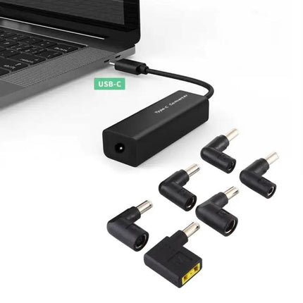 Universal 65W USB-C Laptop Power Adapter with Multiple Tips
