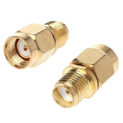 RP-SMA Male to SMA Female Gold Plated Adapter for RF Connections high-quality gold RF adapter for antennas and CCTV