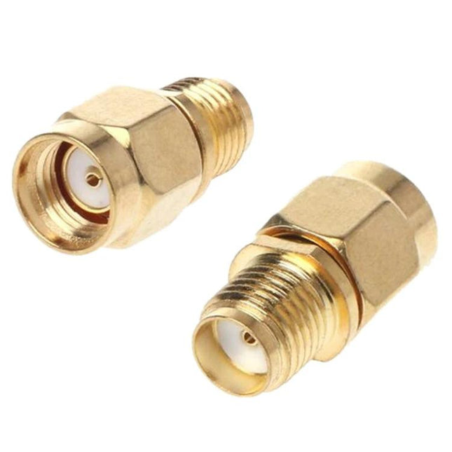 RP-SMA Male to SMA Female Gold Plated Adapter for RF Connections high-quality gold RF adapter for antennas and CCTV