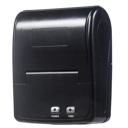 Portable Bluetooth Receipt Printer for Mobile Business Use compact black mobile receipt printer with power and feed buttons