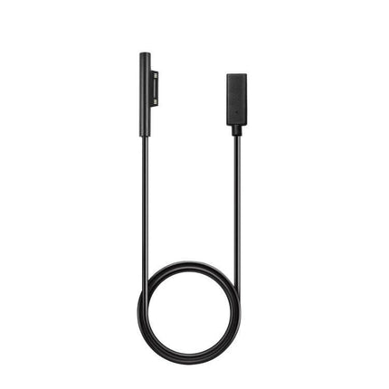 Charging Cable for Microsoft Surface Devices, 0.2m Length - compact black magnetic Surface charging cable for travel and tidy desks