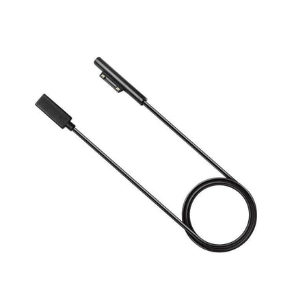 Charging Cable for Microsoft Surface Devices, 0.2m Length — compact black magnetic Surface charger cable for travel and tidy desks