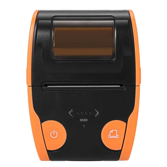 58mm Portable Bluetooth Thermal Receipt Printer for Business Use compact orange-black mobile receipt printer with power and feed buttons
