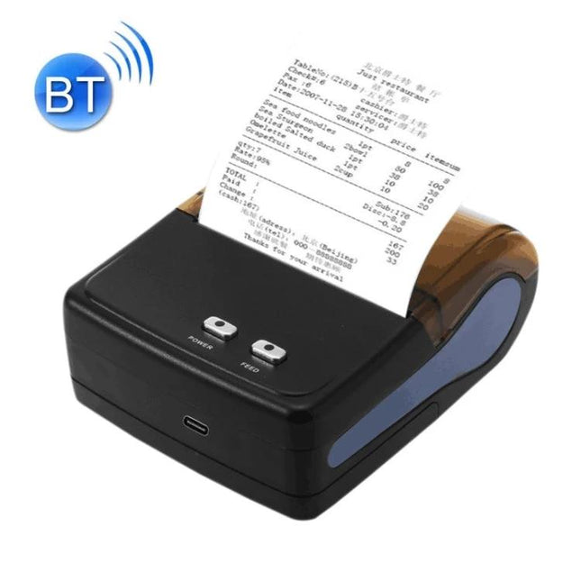 Portable Bluetooth Thermal Receipt Printer for On-the-Go Sales compact black Bluetooth receipt printer printing sales receipt