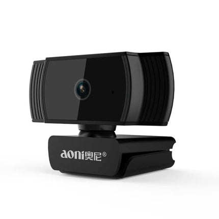 Aoni Webcam with Built-in Microphone for Video Calls and Streaming compact HD 1080p webcam on clip mount, ideal for virtual meetings and streaming