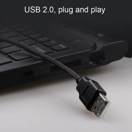 Aoni Webcam with Built-in Microphone for Video Calls and Streaming USB 2.0 plug-and-play cable connected to laptop