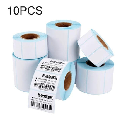 Self-Adhesive Thermal Barcode Labels, 60mm x 40mm, 700 Sheets Per Pack rolls of white thermal labels on blue cores for shipping and inventory