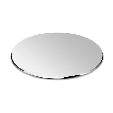 Double-Sided Circle Shaped Aluminum Desk Mouse Pad showing round aluminum top and PU leather underside for smooth tracking and durable office or gaming use