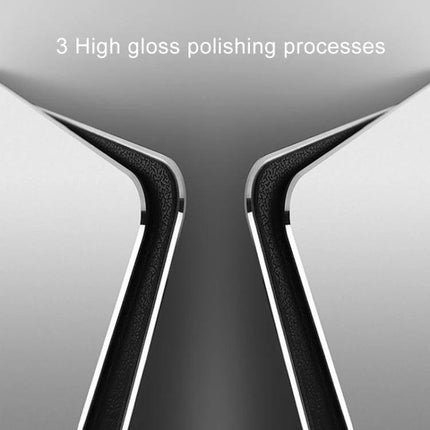 Double-Sided Circle Shaped Aluminum Desk Mouse Pad showcasing close-up polished aluminum edge and textured PU leather surface for smooth tracking