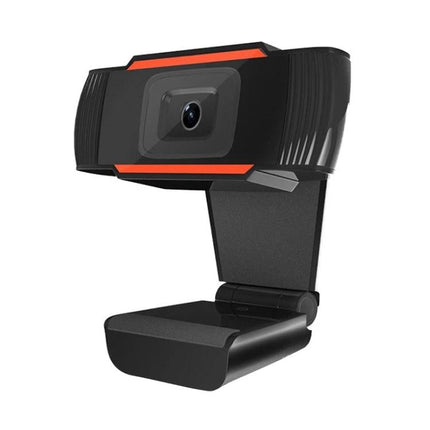 Manual Focus Webcam for Video Calls and Online Meetings - black 720p USB webcam with built-in microphone and adjustable clip mount
