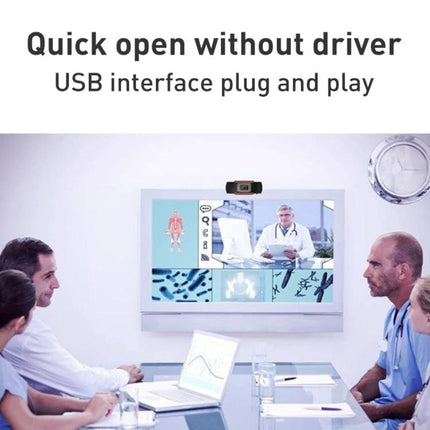 Manual Focus Webcam for Video Calls and Online Meetings - 720p USB plug-and-play with built-in microphone for remote workers and virtual meetings