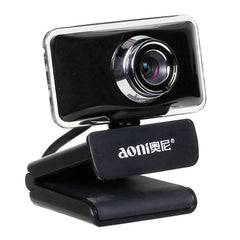 Aoni C11 HD Webcam with 720P Resolution and 150-Degree Wide-Angle Lens, Manual Focus and Built-in Microphone