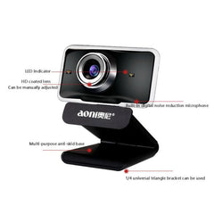 Aoni C11 HD Webcam with 720P Resolution and 150-Degree Wide-Angle Lens, Manual Focus and Built-in Microphone