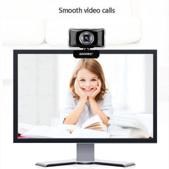 Aoni C11 HD Webcam with 720P Resolution and 150-Degree Wide-Angle Lens, Manual Focus and Built-in Microphone