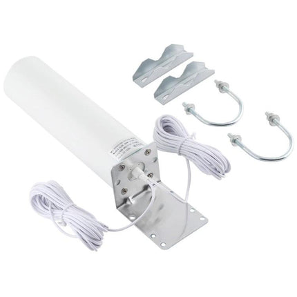 Omni-Directional External Antenna for 4G LTE and WiFi Signals 12dBi white outdoor antenna with mounting brackets and cables