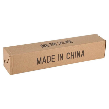 Omni-Directional External Antenna for 4G LTE WiFi Devices with CRC9 Connector - brown shipping box labeled MADE IN CHINA