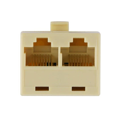 RJ45 Dual Port Ethernet Adapter for Sharing Network Connections - compact dual RJ45 ports for sharing one Ethernet line