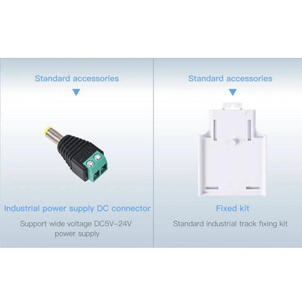 Vonets VAP11S Mini Wireless Bridge for Extending Networks — image of industrial DC power connector and fixed kit accessories