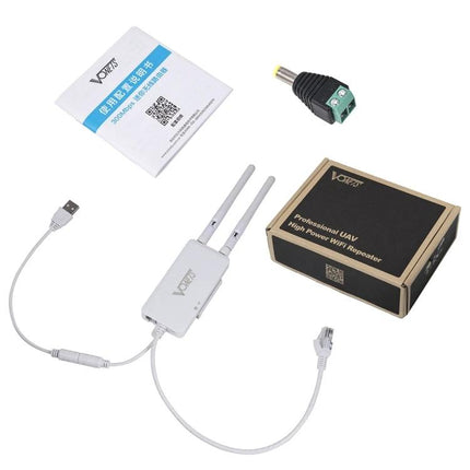 Vonets VAP11S Mini Wireless Bridge for Extending Networks compact 2.4G bridge kit with dual antennas, USB power cable and adapter