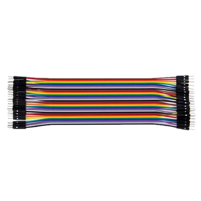Multicolored 40-Pin Jumper Wires for Breadboard Connections - 40-pin male-to-female ribbon set for Arduino and Raspberry Pi prototyping