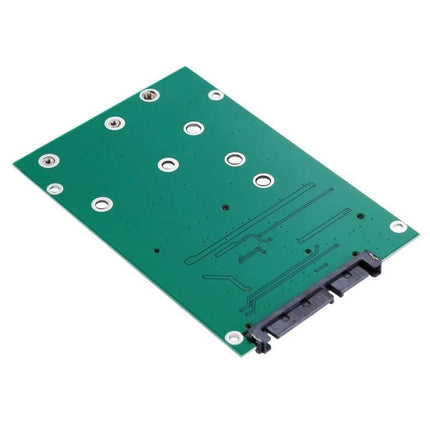 M.2 NGFF and mSATA SSD Adapter for SATA III Connections in Computers - green PCB adapter for converting M.2 NGFF or mSATA to SATA III